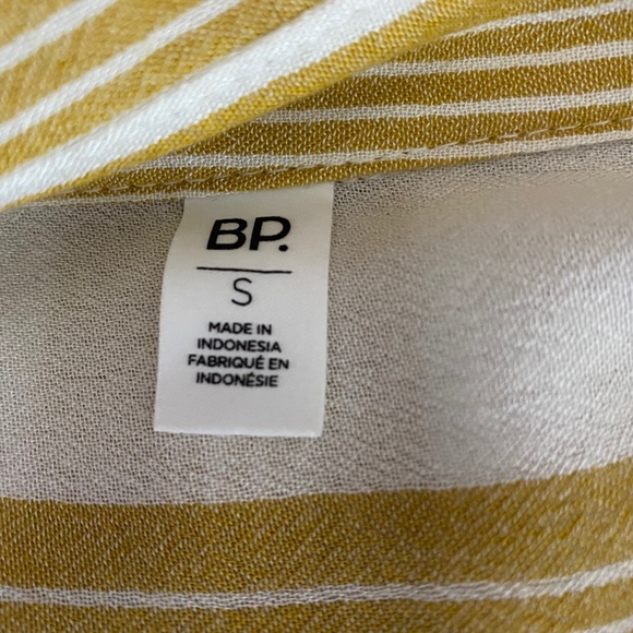 BP Yellow & White Striped Button Down Blouse - Picture 7 of 10